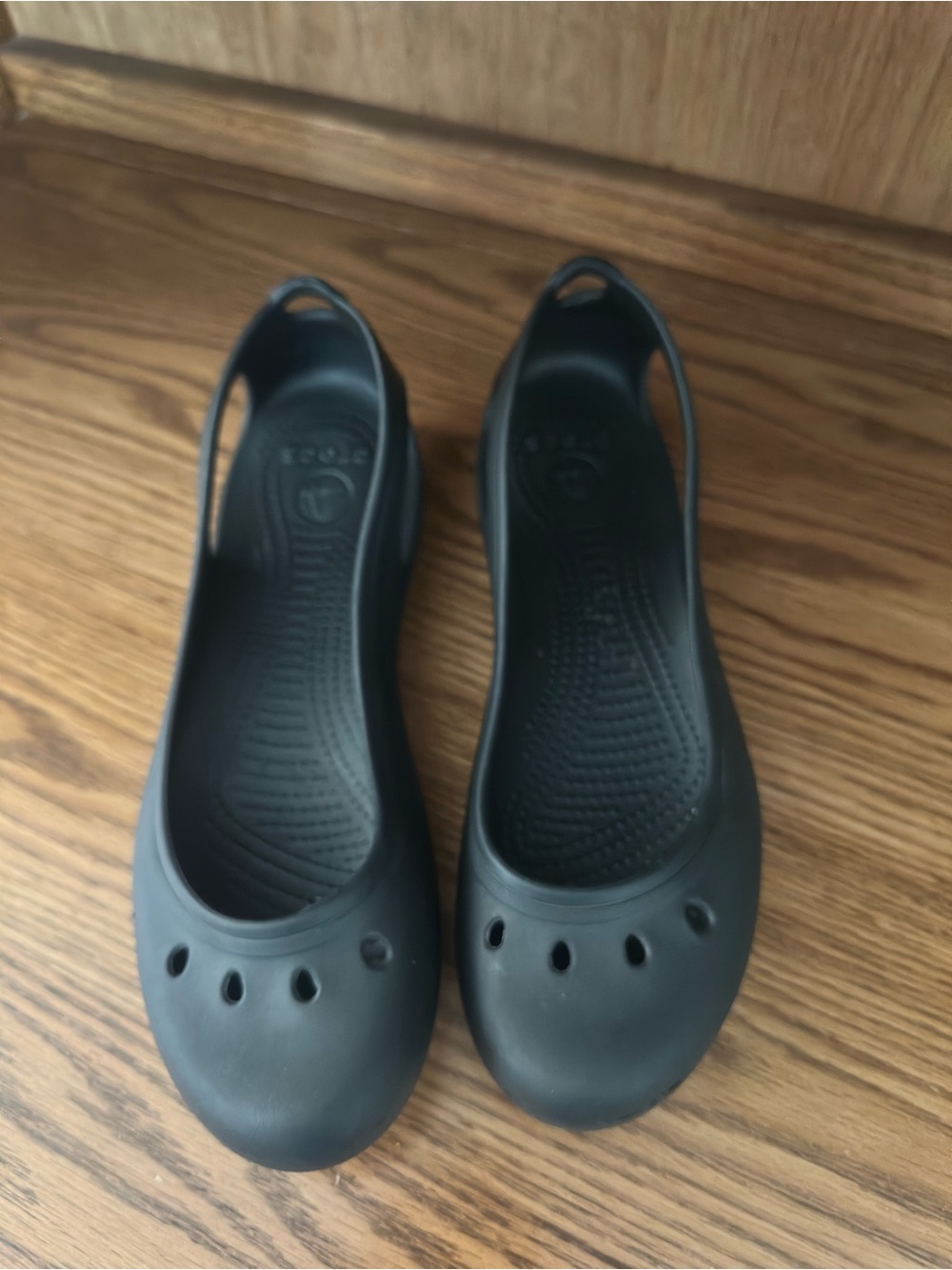 Crocs Kadee Ballet Flats Shoes Womens 11 Black Slip On Casual Comfort Travel